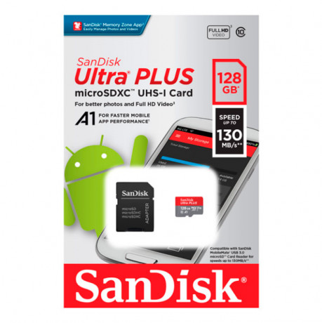 Карта памяти MicroSD 128GB SanDisk Class 10 Ultra Light UHS-I  (100 Mb/s) без адаптера