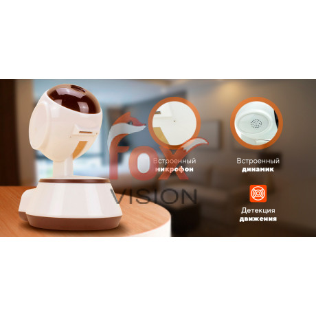 Беспроводная поворотная  WiFi камера 1Мп с микрофоном и записью на SDкарту PS-Link VN-XMA10