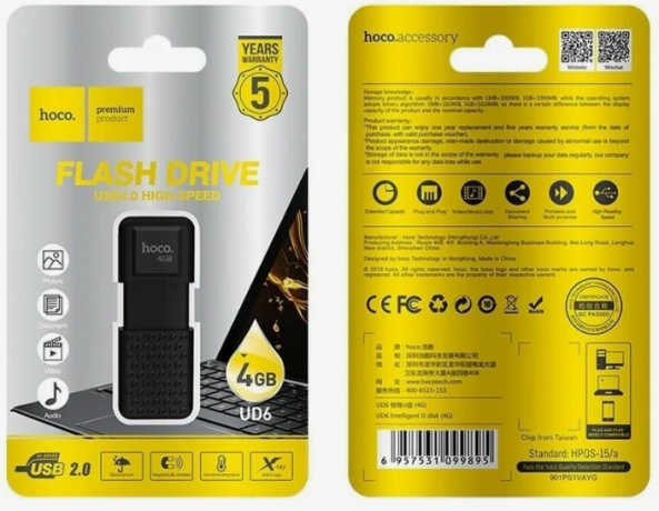 Флеш-накопитель USB 4GB Hoco UD6 Intelligent (black) Флеш-накопитель USB 4GB Hoco UD6 Intelligent (black)