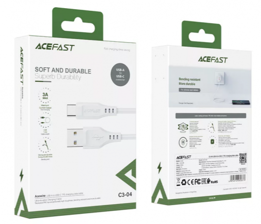 USB кабель ACEFAST C3-04 Type-C 1.2m white USB кабель ACEFAST C3-04 Type-C 1.2m white