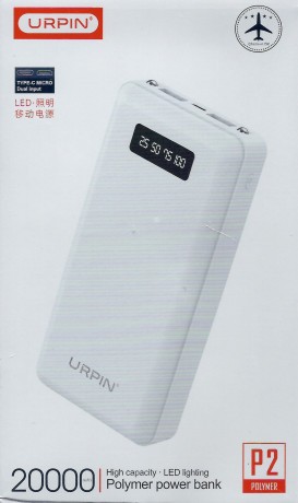 Внешний аккумулятор Urpin P2, 20000мАч (black)