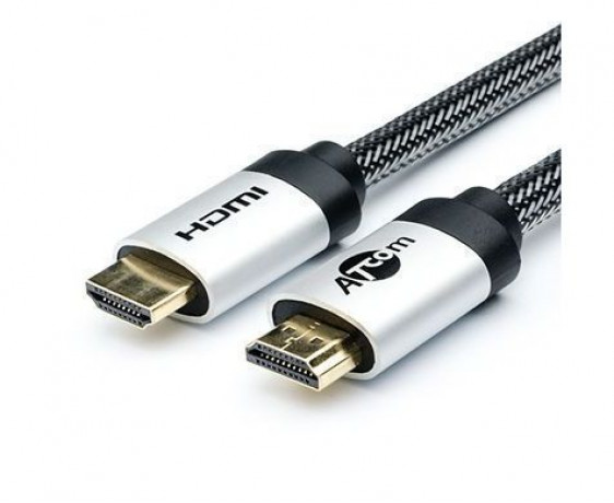 Кабель HDMI (M) 3m (Atcom, HIGH speed, Metal gold в чулке) (АТ3782)