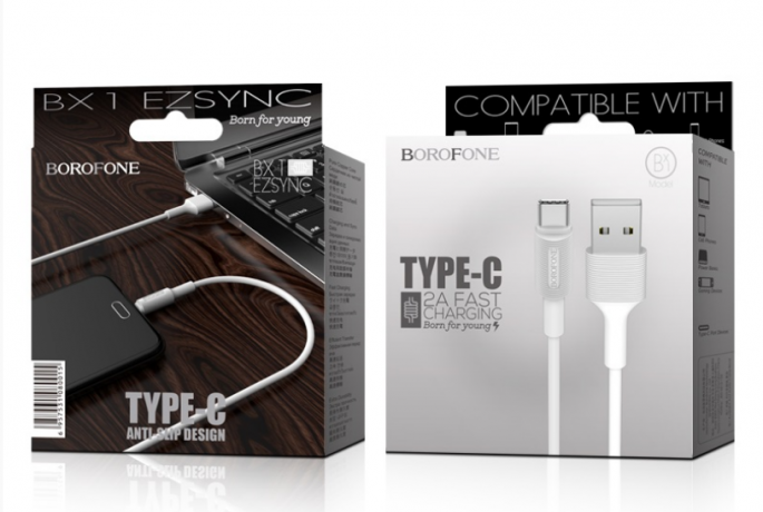 USB кабель Borofone BX1 EzSync Type-C 1m white