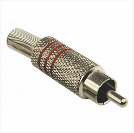 Разъем RCA штекер 2 полосы GOLD