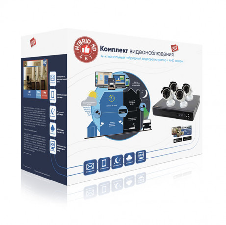 Комплект видеонаблюдения WIFI 2Мп Ps-Link C204W 4 камеры для улицы
