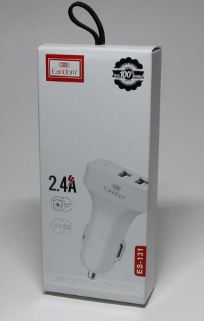 АЗУ ES-131 2USB + кабель Micro (2.4A) (white) Earldom